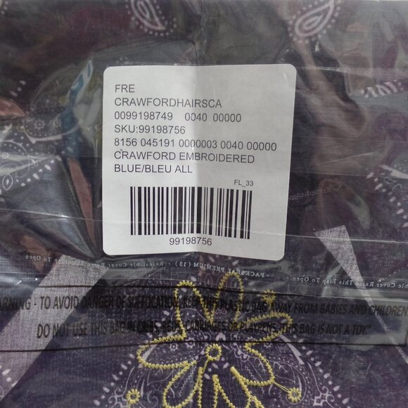 Free People Crawford Scarf & Neck Kerchief Embordered NWT NIP - Picture 3 of 5